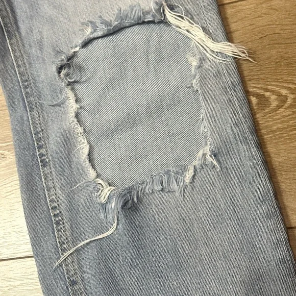 We The Free Maggie Mid Rise Straight Distressed Jeans in Light Stone - Picture 10 of 16